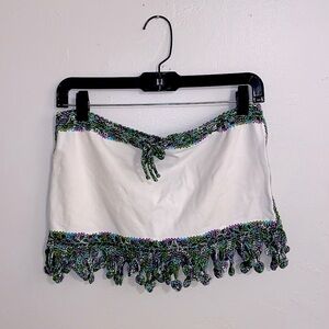 Brazilian white cotton w/crochet swim coverup skirt. Size M but fits like SMALL!
